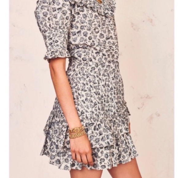 NWT LoveShackFancy LSF Floreen dress in warm grey size XS - Picture 5 of 16